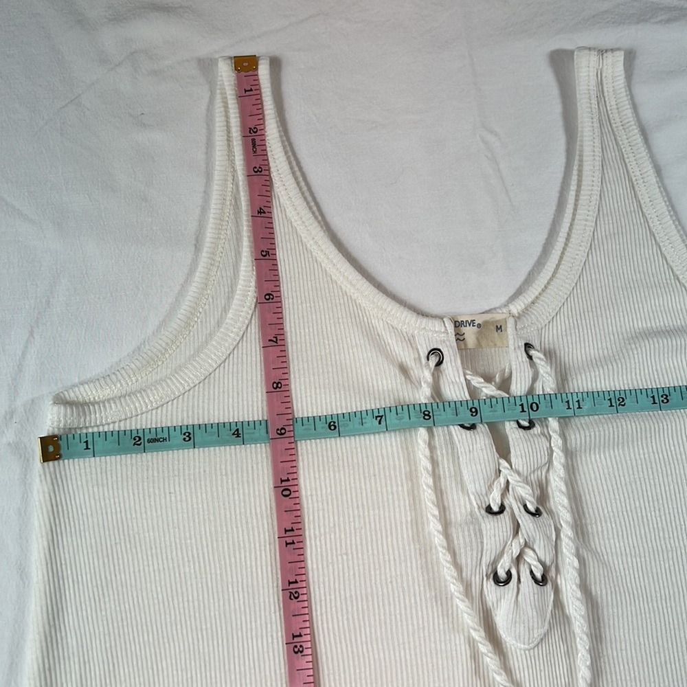 Ocean Drive M White Ribbed Tank - Picture 11 of 13